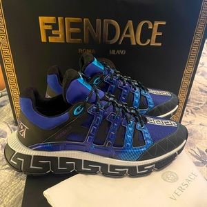 Versace Men's Blue Trigreca Sneakers Size Euro 47 US 14